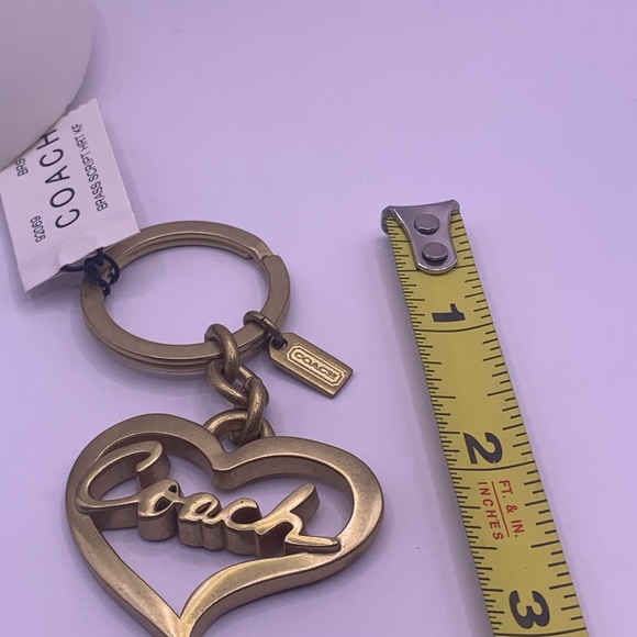 Coach Brass Script Heart Keychains - Picture 5 of 5